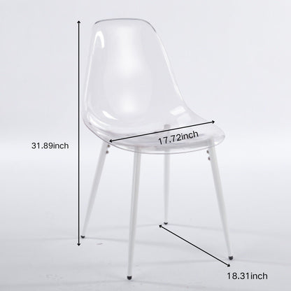 Transparent Dining Chair (Set of 4) - Matte White