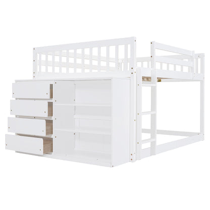 Bunk Bed With 4 Drawers And 3 Shelves