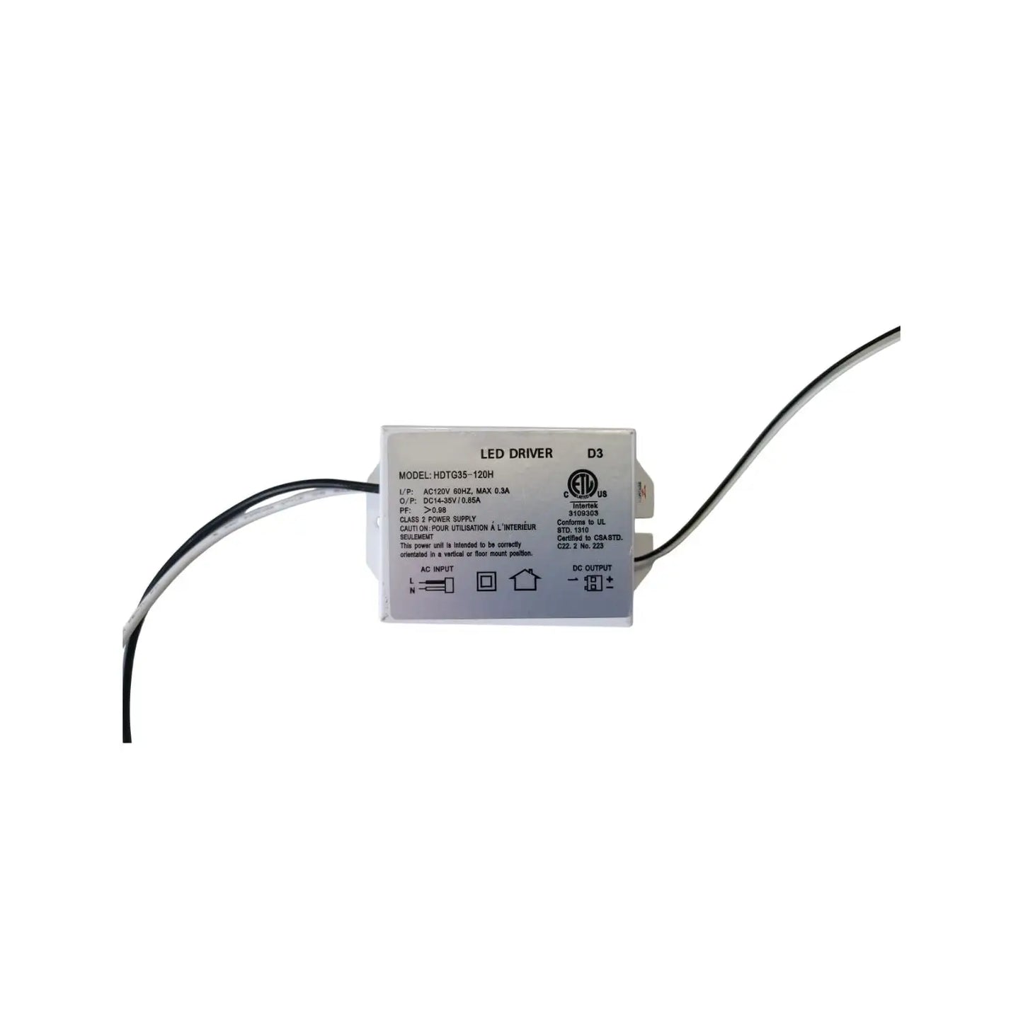 35W Dimmable LED Driver | Input AC 120V | Output DC 14-35V/0.3A