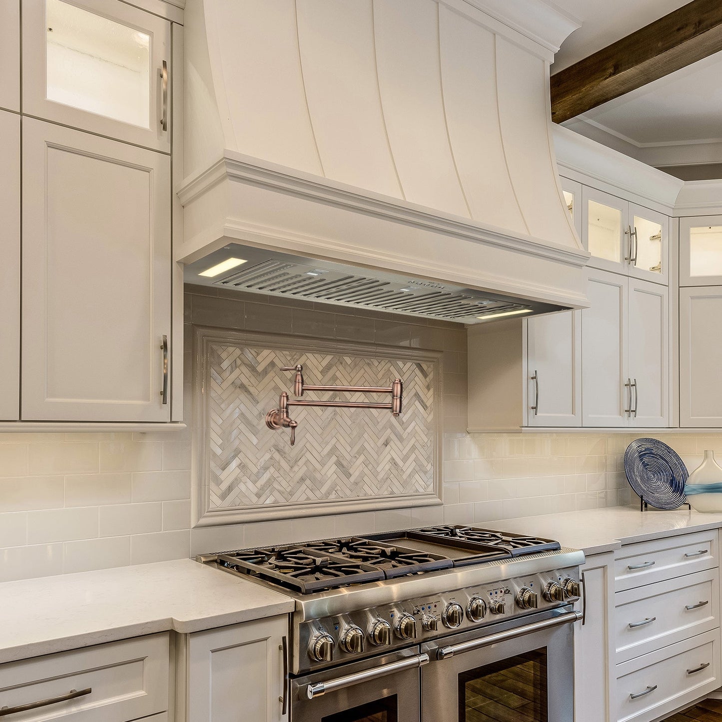 36“ Range Hood Insert, 600 CFM Built-in Stainless Steel Kitchen Hood with LED Lights - AK-HOOD-36