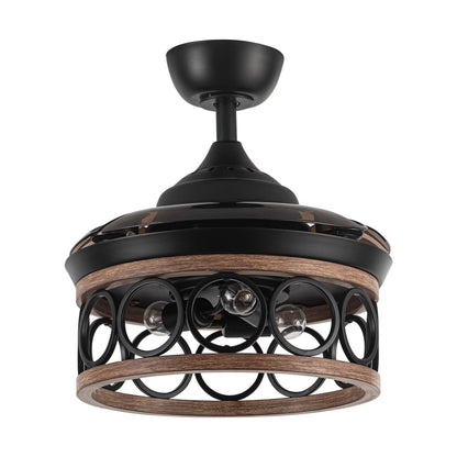 36" Mirelle Farmhouse Downrod Mount Ceiling Fan with Lighting and Remote Control