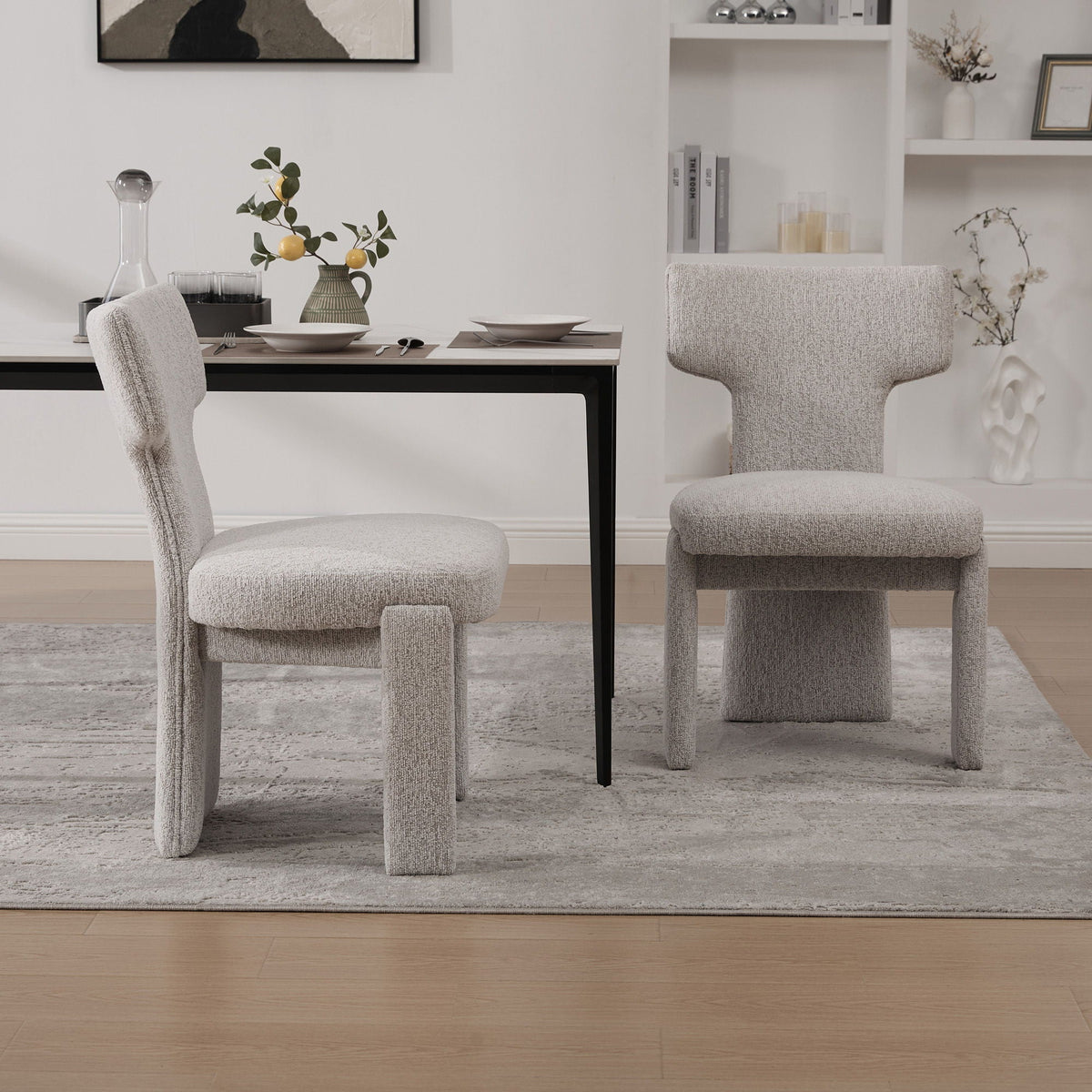 Armless Curved Back Accent Chairs