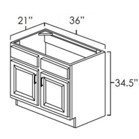 White Slim Shaker 36" Single Sink Bathroom Vanity