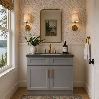 36 Inch Grey Shaker Single Sink Bathroom Vanity