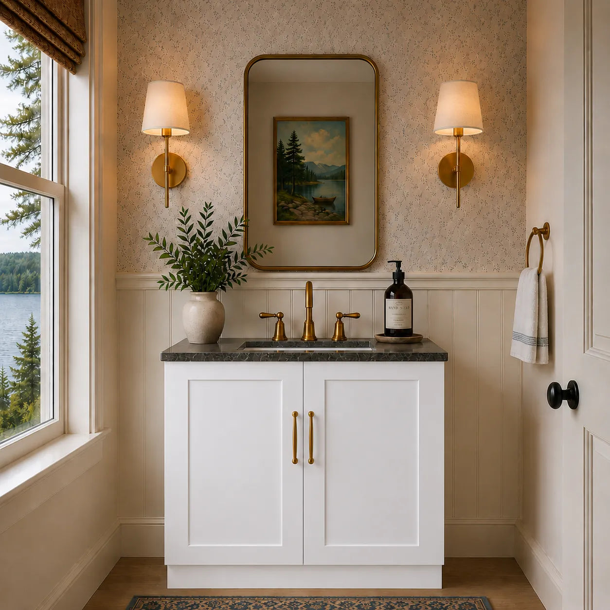 36 Inch White Shaker Full Height Door Vanity Sink Base Cabinet