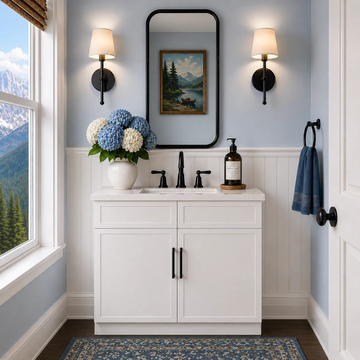 White Slim Shaker 36" Single Sink Bathroom Vanity