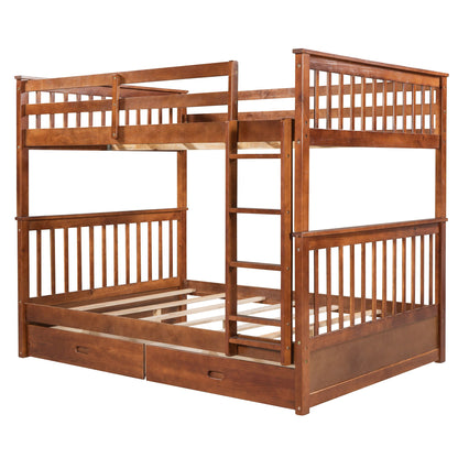 Bunk Bed With Ladders And 2 Storage Drawers