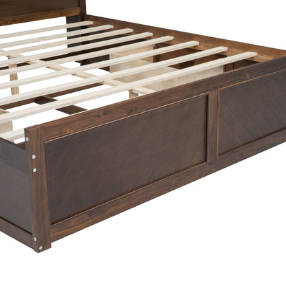 Platform Bed With Multi Storage Headboard, USB And Drawers