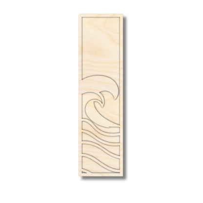 Unfinished Wood Layered Themed Letters | Wave | A-Z | 2 Piece | up to 24"