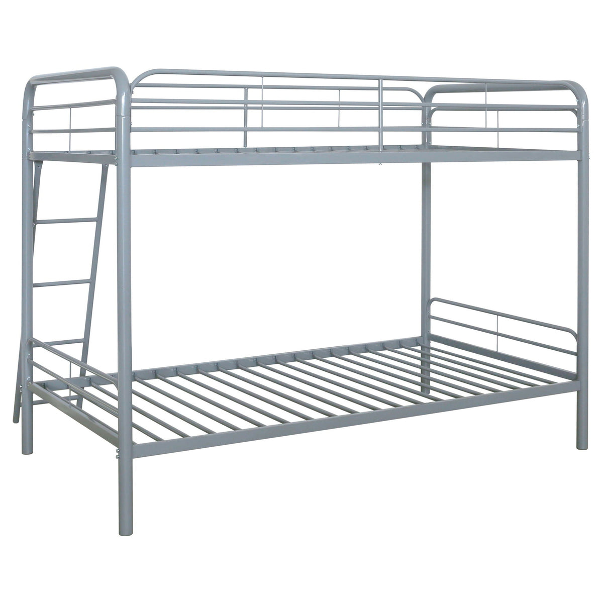 Carson Metal Twin Over Twin Bunk Bed Glossy Silver