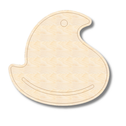 Unfinished Wood Etched Marshmallow Chick Shape | Paint By Line Crafts | up to 30" DIY