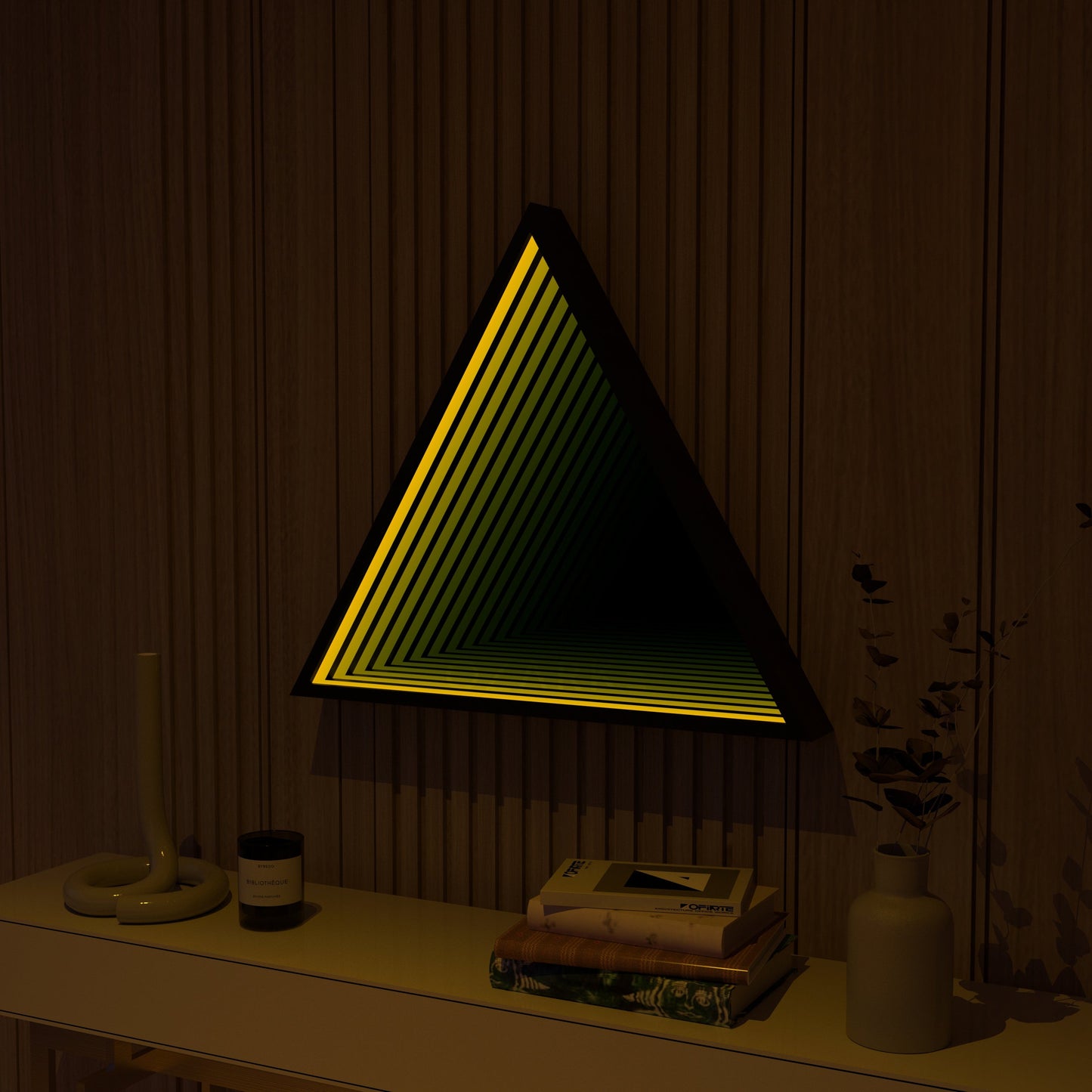 3D Triangle Mirror Light