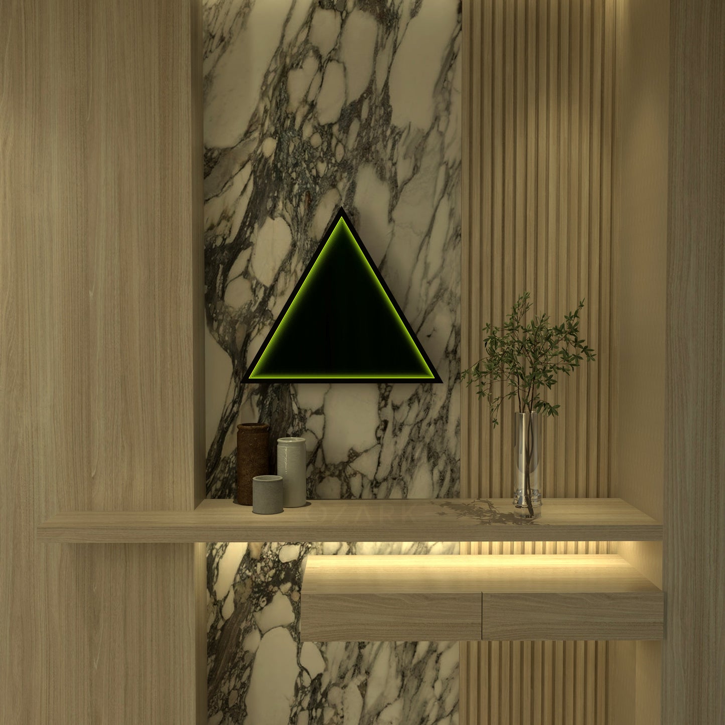 3D Triangle Mirror Light