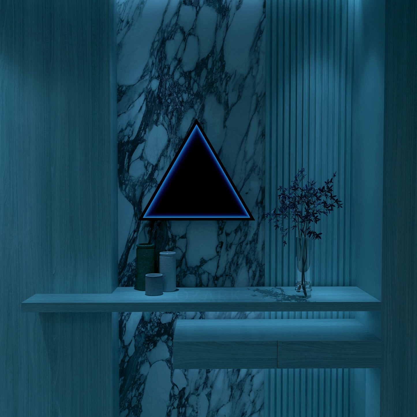 3D Triangle Mirror Light