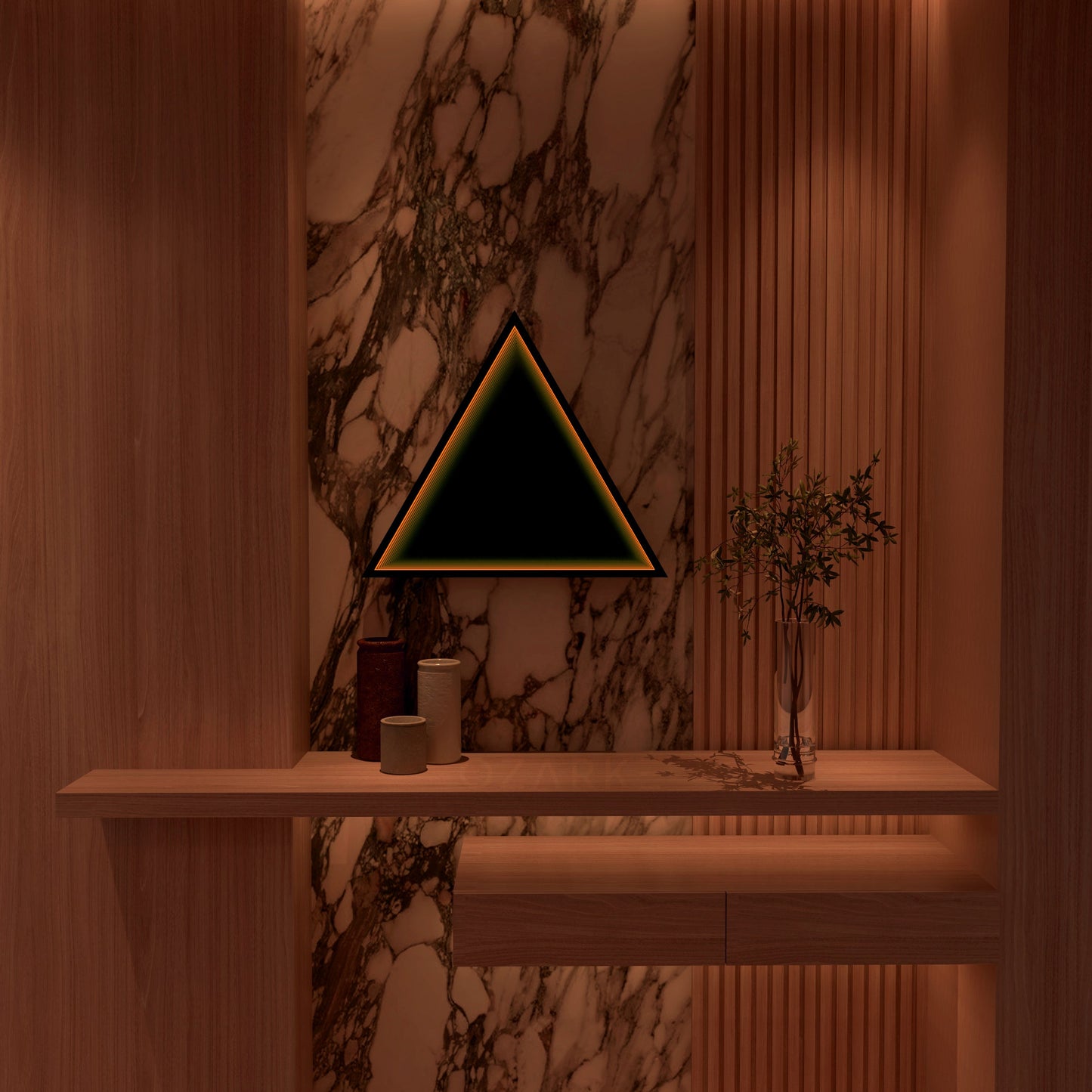 3D Triangle Mirror Light