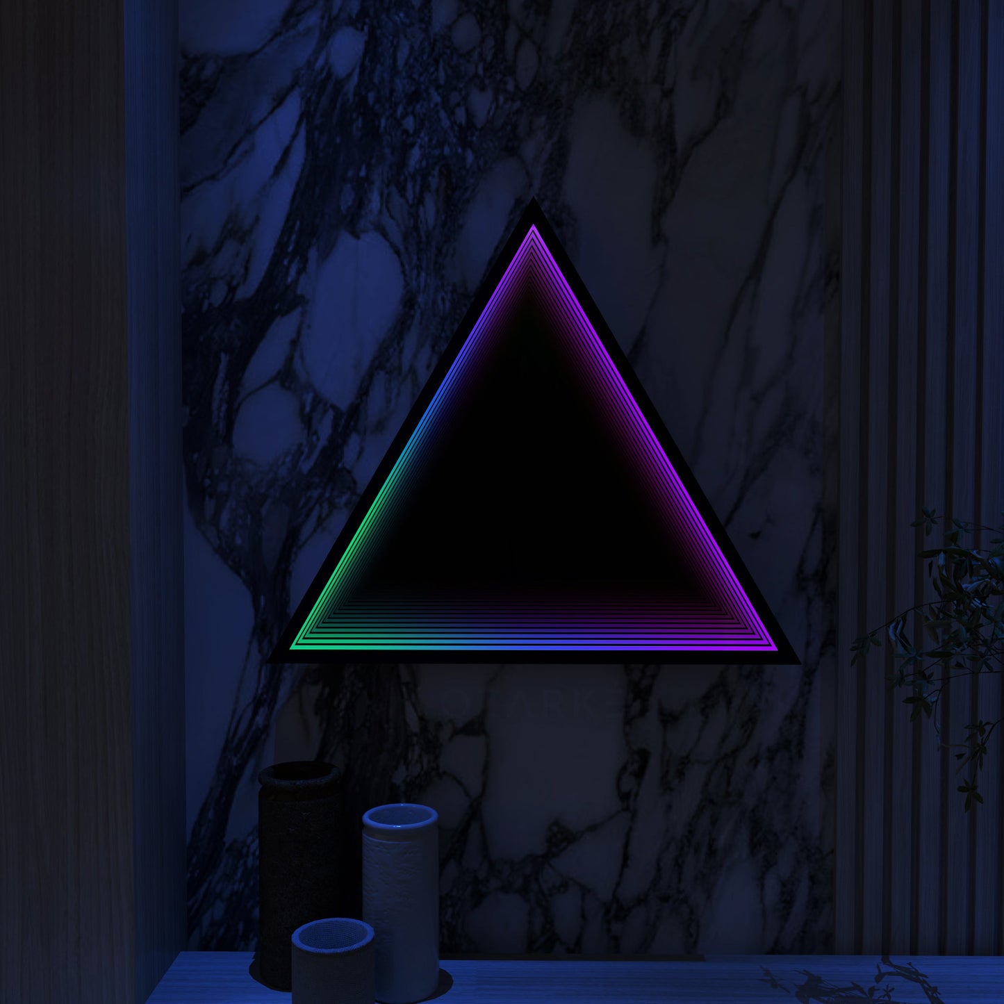 3D Triangle Mirror Light