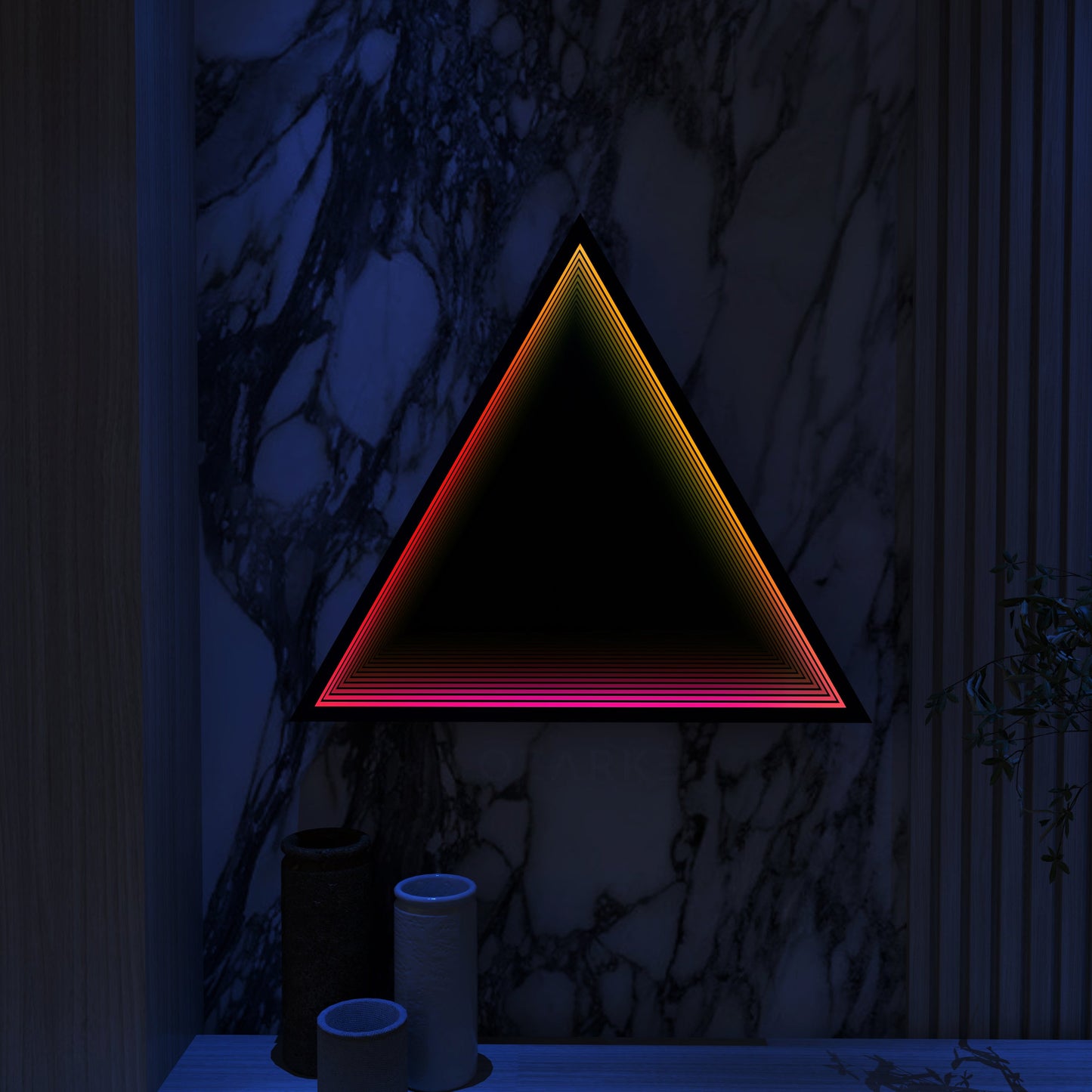 3D Triangle Mirror Light