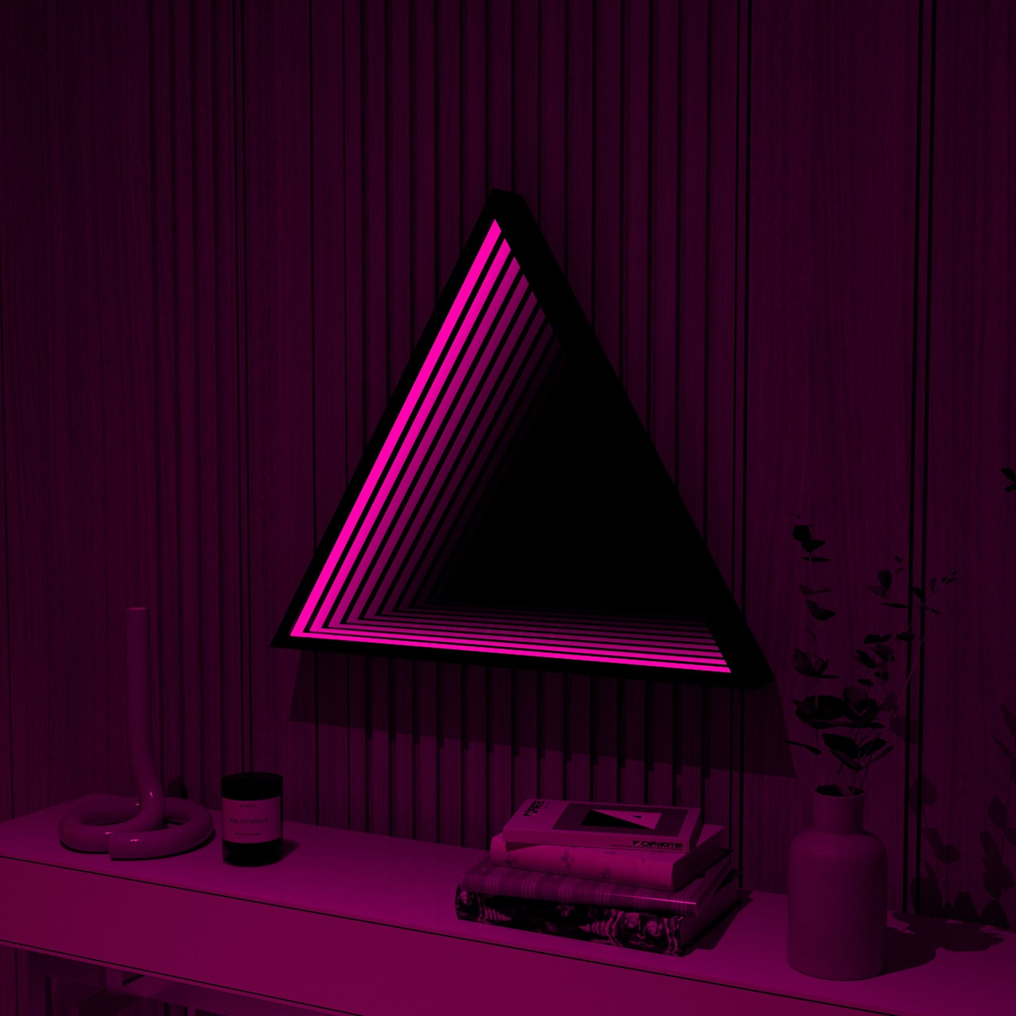 3D Triangle Mirror Light