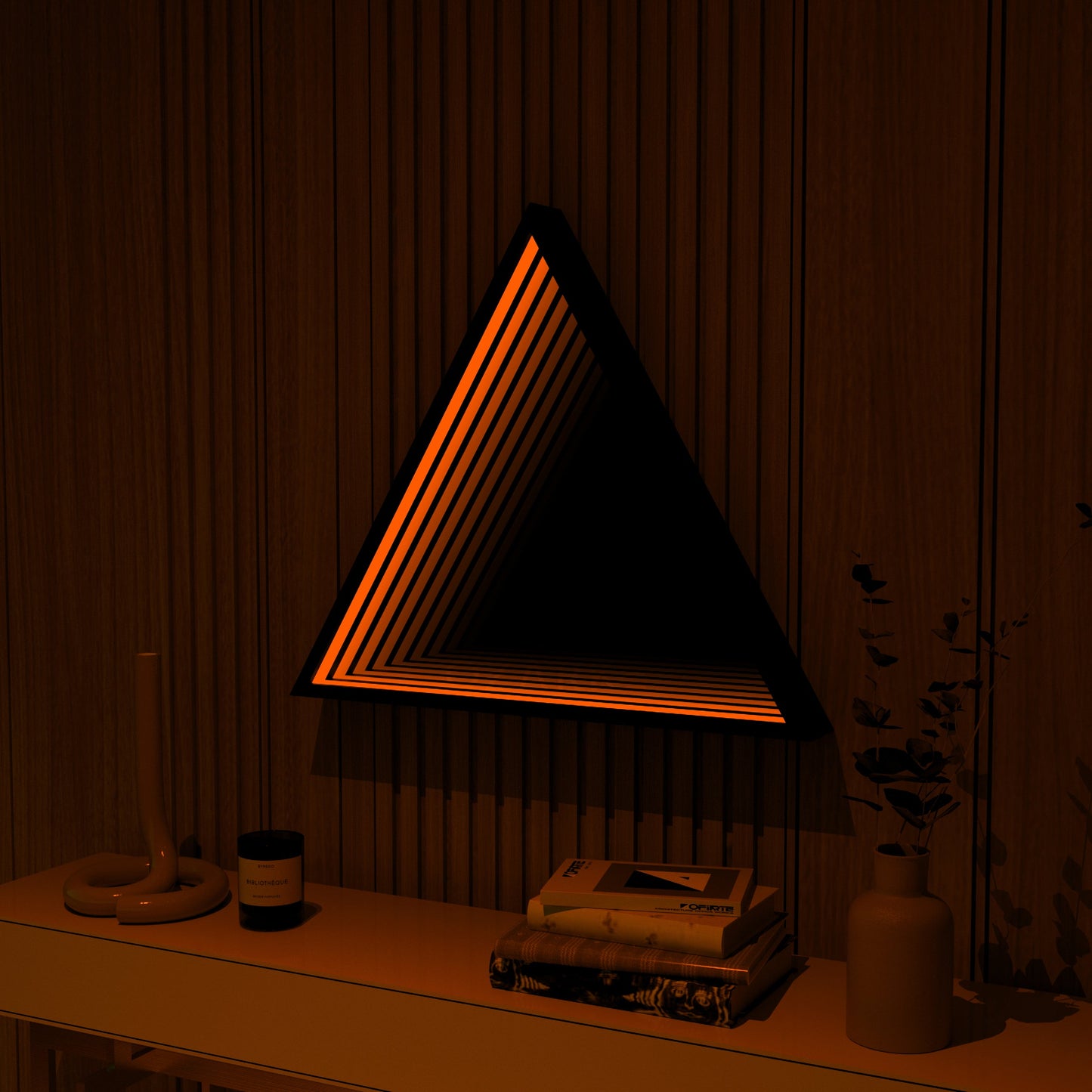 3D Triangle Mirror Light