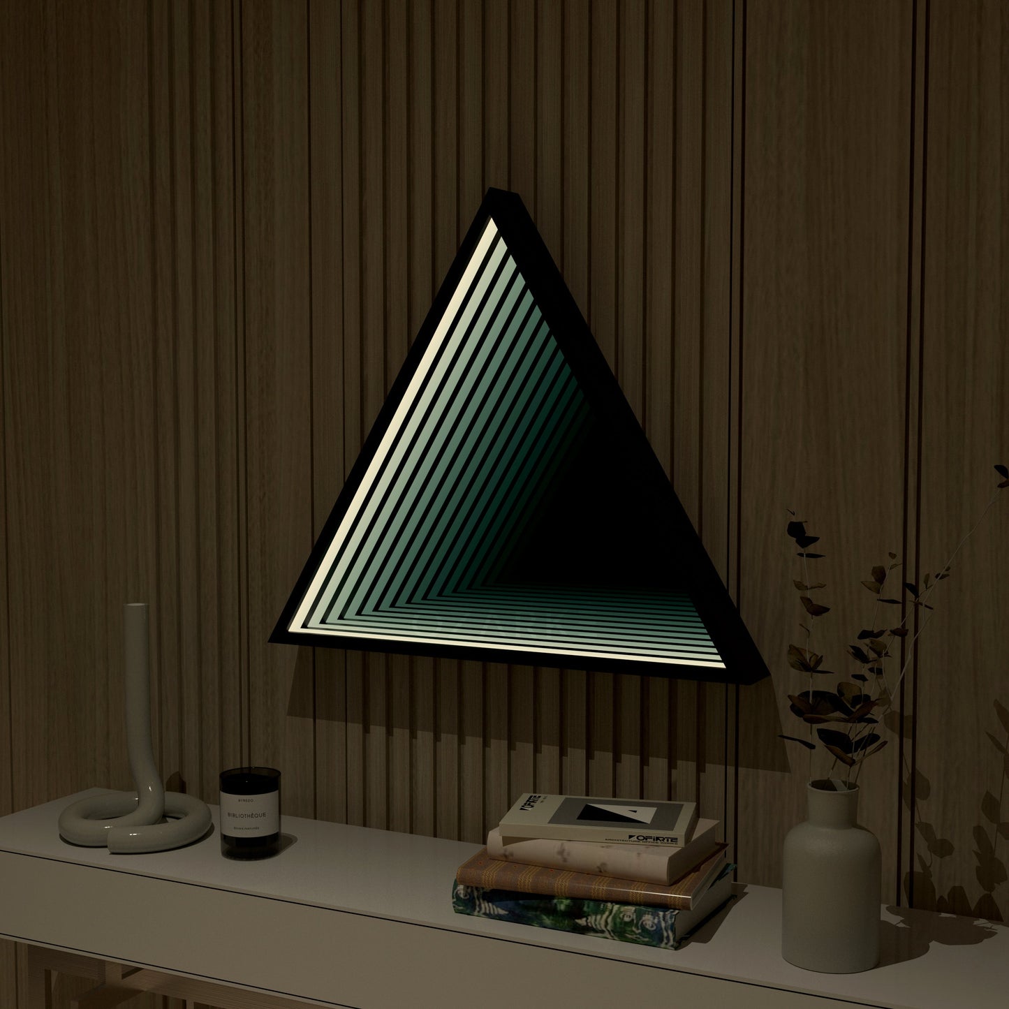 3D Triangle Mirror Light