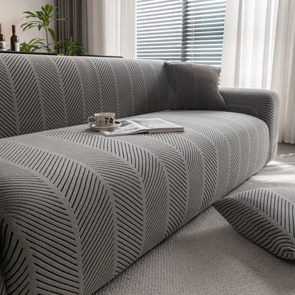 High Stretch Chevron Sofa Cover, Soft Washable Textured Jacquard Slipcover for Couch