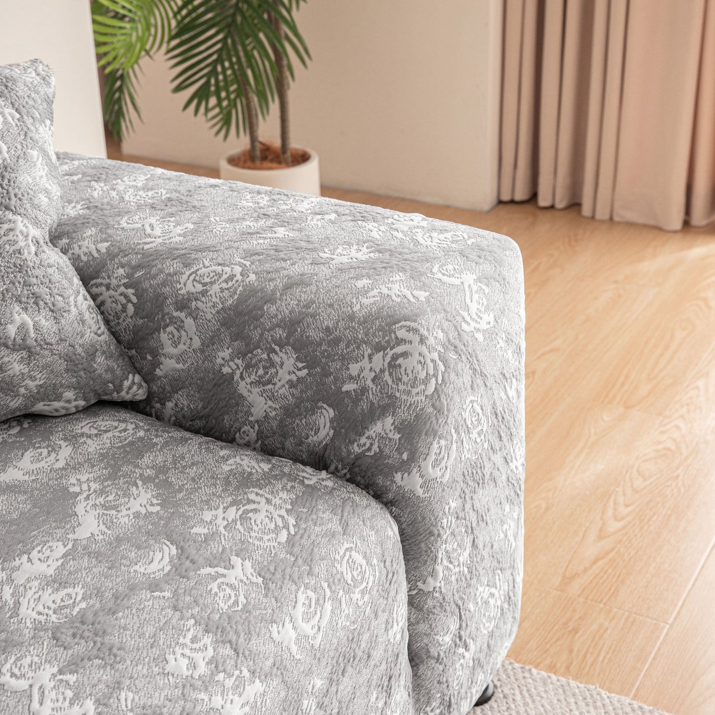 High Stretch Thick 3D Spacer Sofa Cover, Air-Layer Jacquard Cushioned Couch Slipcover