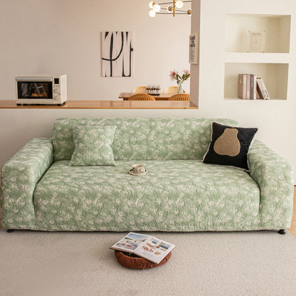 High Stretch Thick 3D Spacer Sofa Cover, Air-Layer Jacquard Cushioned Couch Slipcover