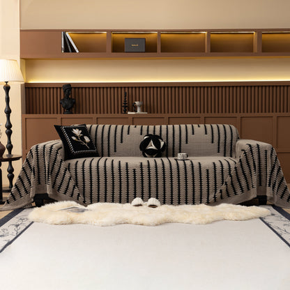 Jacquard Fleece Throw Blanket for Couch Plush Fuzzy Cozy Soft Blankets and Throws for Sofa