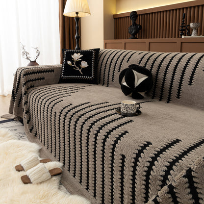 Jacquard Fleece Throw Blanket for Couch Plush Fuzzy Cozy Soft Blankets and Throws for Sofa