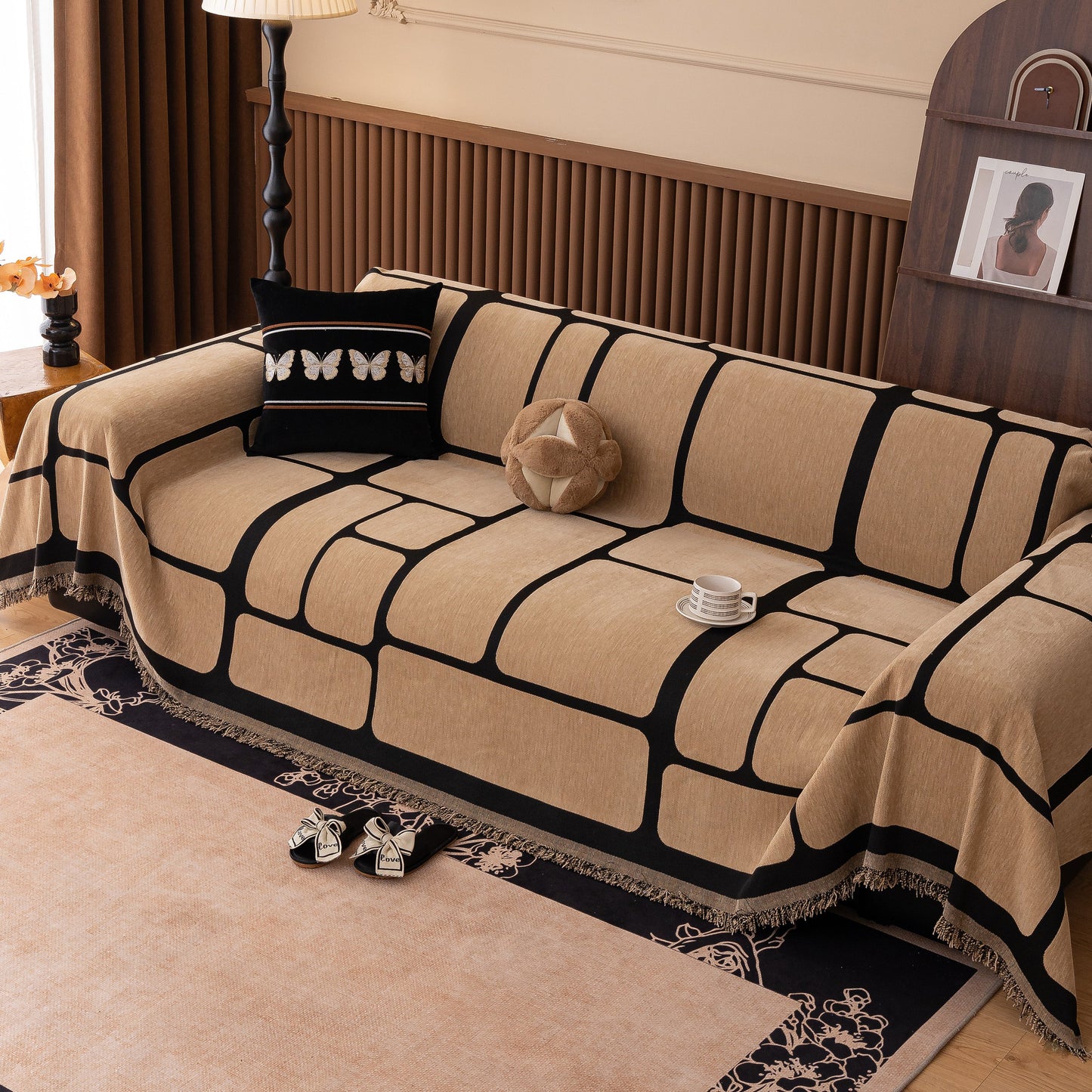 Modern Geometric Sofa Cover Decorative Couch Throw Blanket Furniture Protector