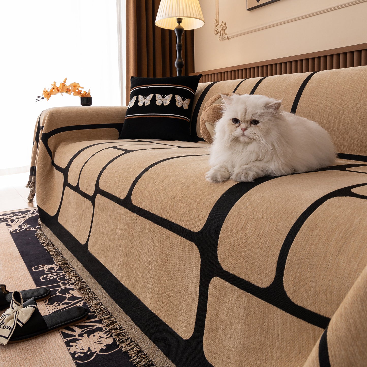Modern Geometric Sofa Cover Decorative Couch Throw Blanket Furniture Protector