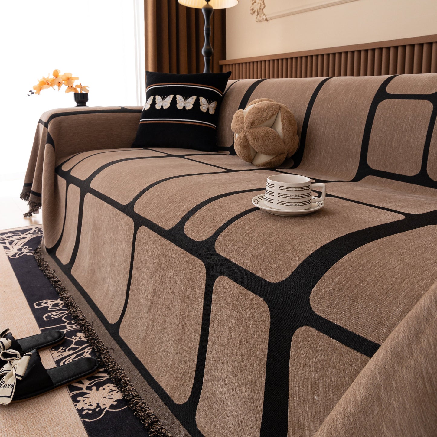 Modern Geometric Sofa Cover Decorative Couch Throw Blanket Furniture Protector