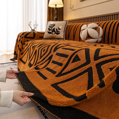 Boho Plush Couch Cover Bohemian Throw Blanket Decor Covers Sofa Chair Furniture Bed