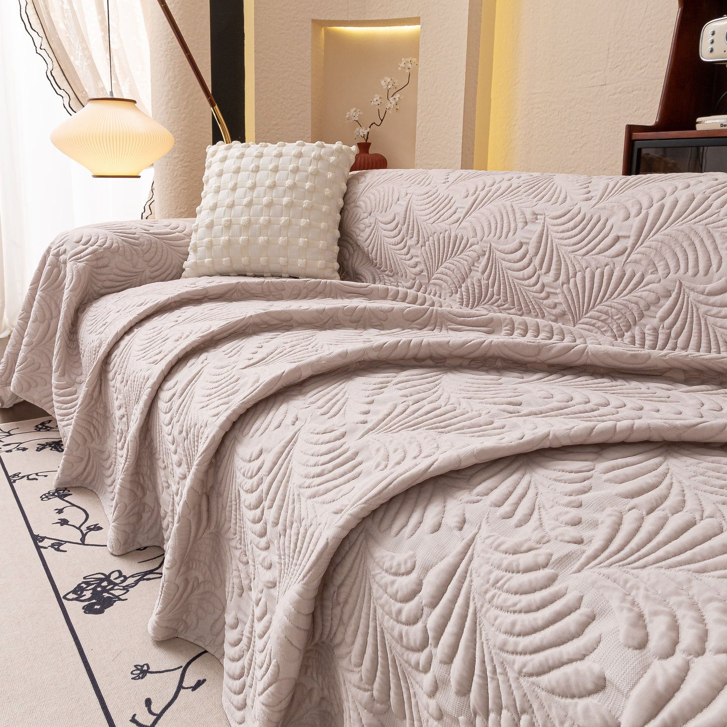 Cooling Quilted Non-Slip Furniture Protector for Pets & Kids, Washable Sofa Slipcover