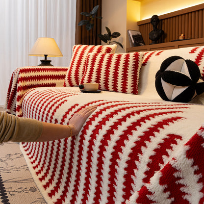 Jacquard Fleece Throw Blanket for Couch Plush Fuzzy Cozy Soft Blankets and Throws for Sofa