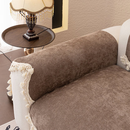 Chenille Sofa Cover Towel – Non-Slip, Washable Pets Couch Protector with Tassels