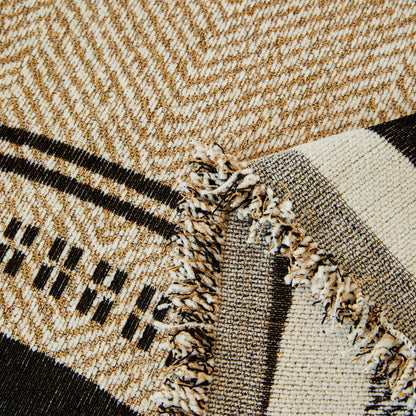 Reversible Herringbone Sofa Cover, 2-in-1 Classic British Throw Blanket for Couch