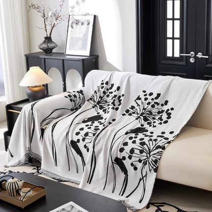 Dandelion Blanket Throw for Sofas Chenille Furniture Couch Cover, Couch Cushion Cover for Kids, Pets