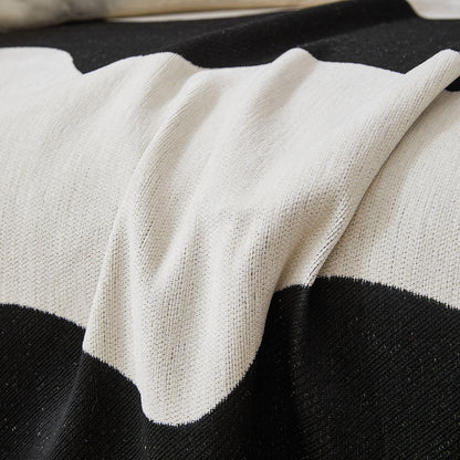 Chenille Minimalist Wavy Sofa Throw Cover, Cozy Blankets for Couch, Machine Washable Couch Protector