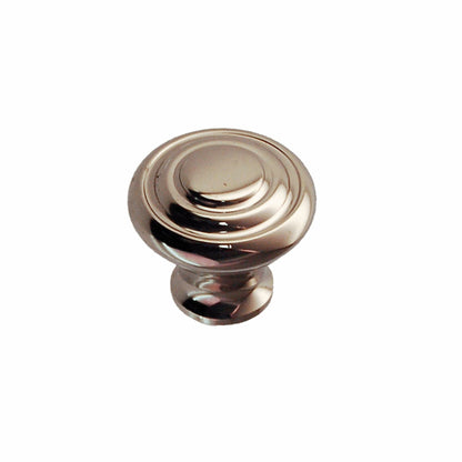 Nickel or Brass Round Art Deco Knob