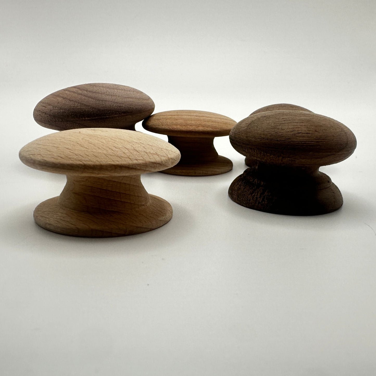 Wood Knob, Round with Wide Base