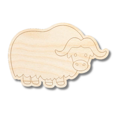 Unfinished Wood Etched Buffalo Shape | Paint By Line Crafts | up to 30" DIY