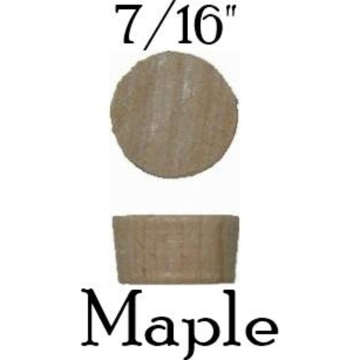 Wood Plugs, End Grain Tapered Flat Top (Pack of 12)
