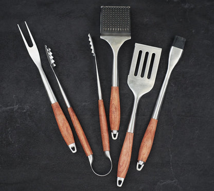 “Colorado" Camping Accessories BBQ Tools Set in a Wooden Case, 6 items