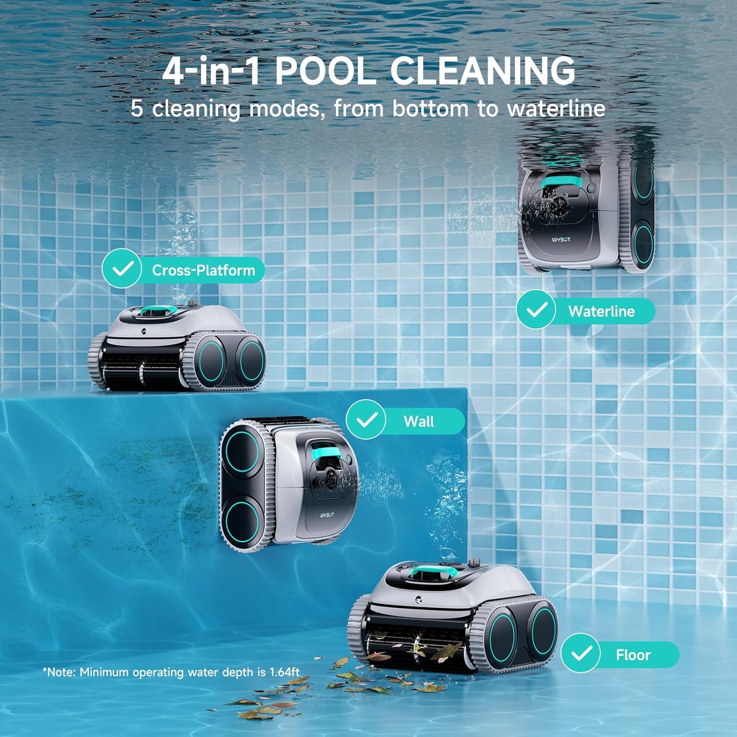 (2026 Upgrade) C1 Cordless Robotic Pool Cleaner