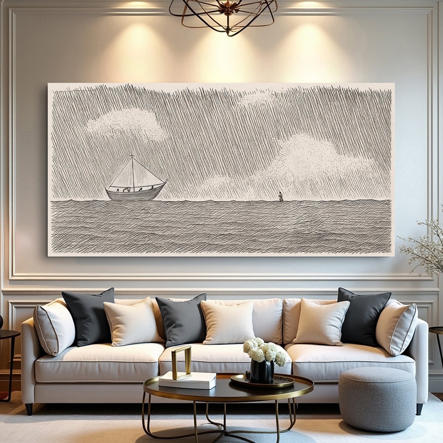 Jesus Walking On Water Faith Wall Art II