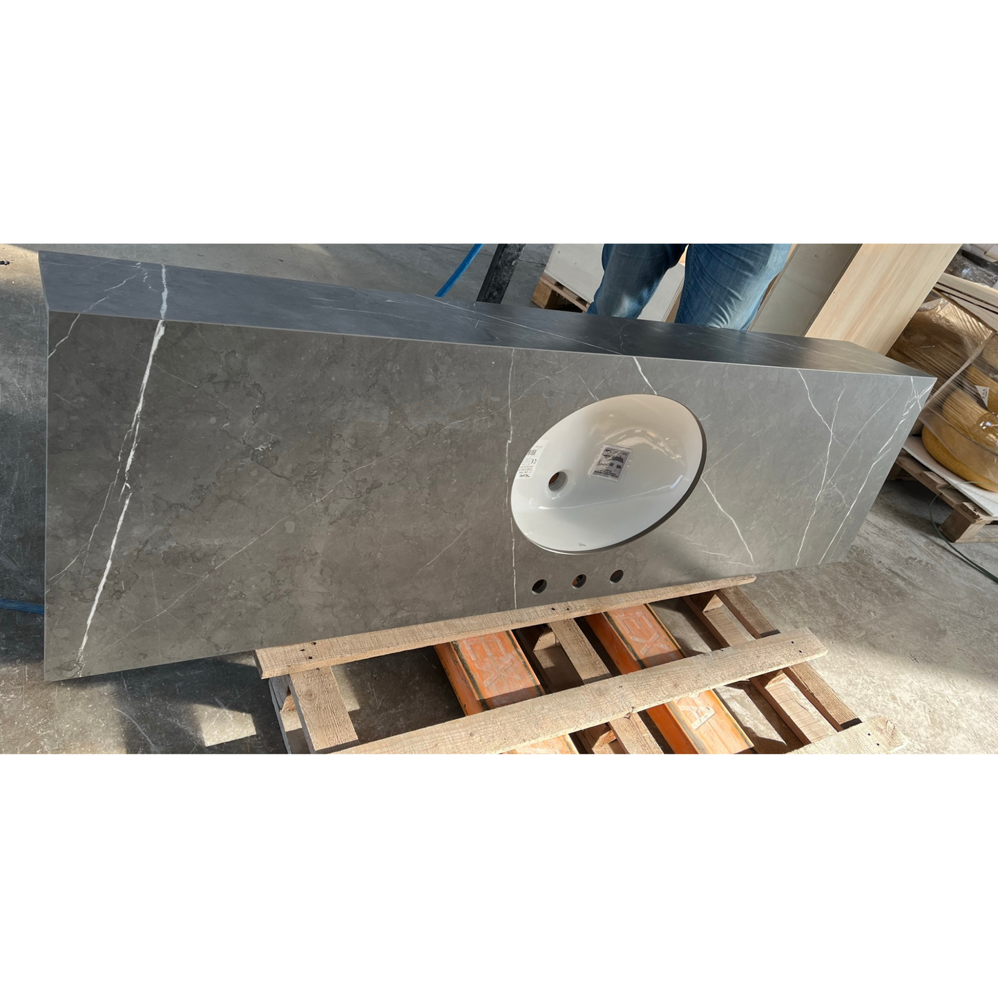 Custom Pietra Grey Matte Porcelain Sink (ES-113)