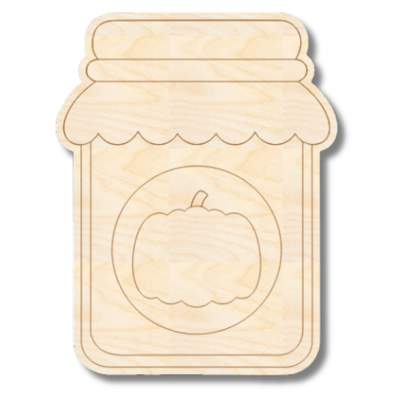 Unfinished Wood Etched Pumpkin Jam Shape | Paint By Line Crafts | up to 30" DIY