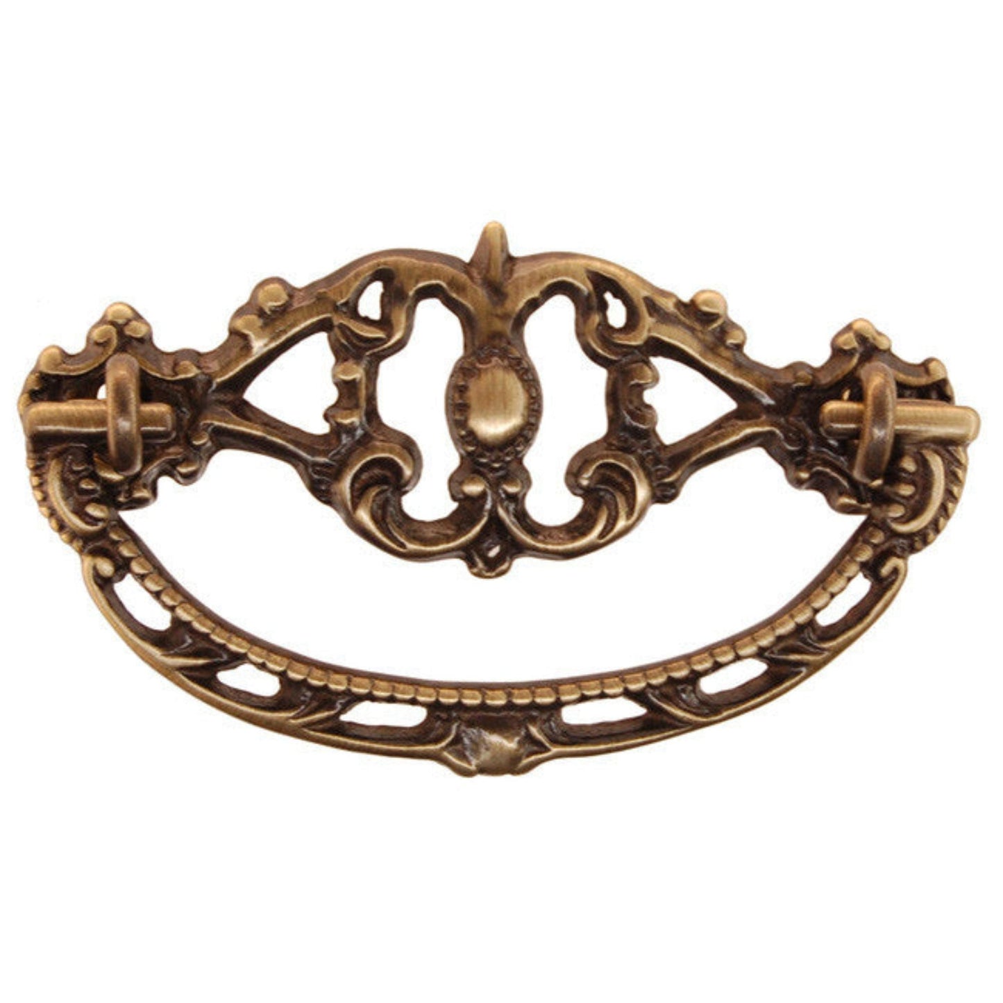 Elegant Cast Brass Victorian Bail Pull with Timeless Design in Two Finishes