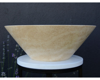 HANDCRAFTED LIGHT BEIGE TRAVERTINE SINK